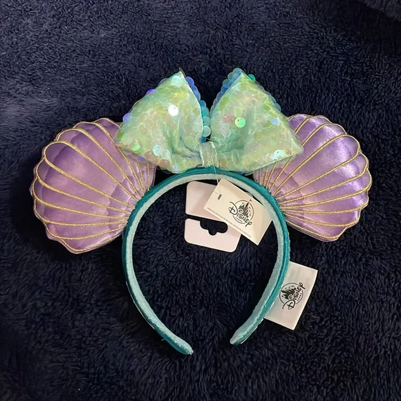 NWT Disney Minnie Mouse ears Little Mermaid 30th Anniversary - Picture 1 of 3
